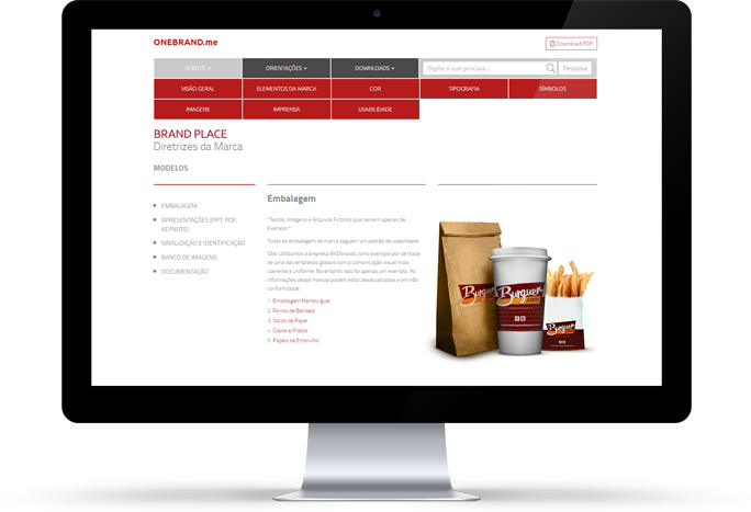 Onebrand interface